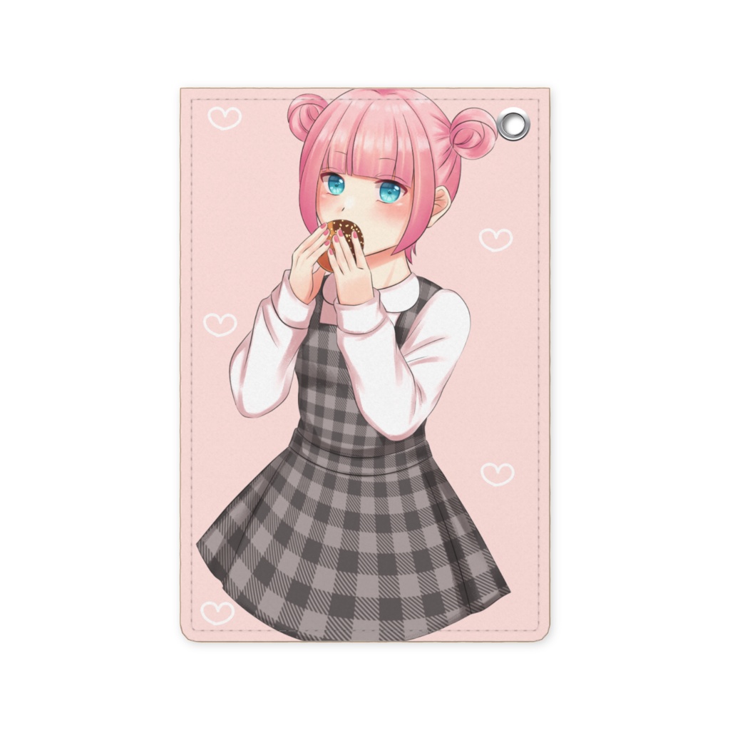 ピンク髪の女の子 パスケース