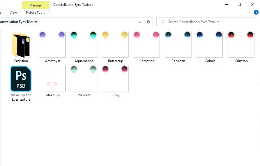 Constellation Eyes (with Make-up and eyelashes) Texture For Kikyo