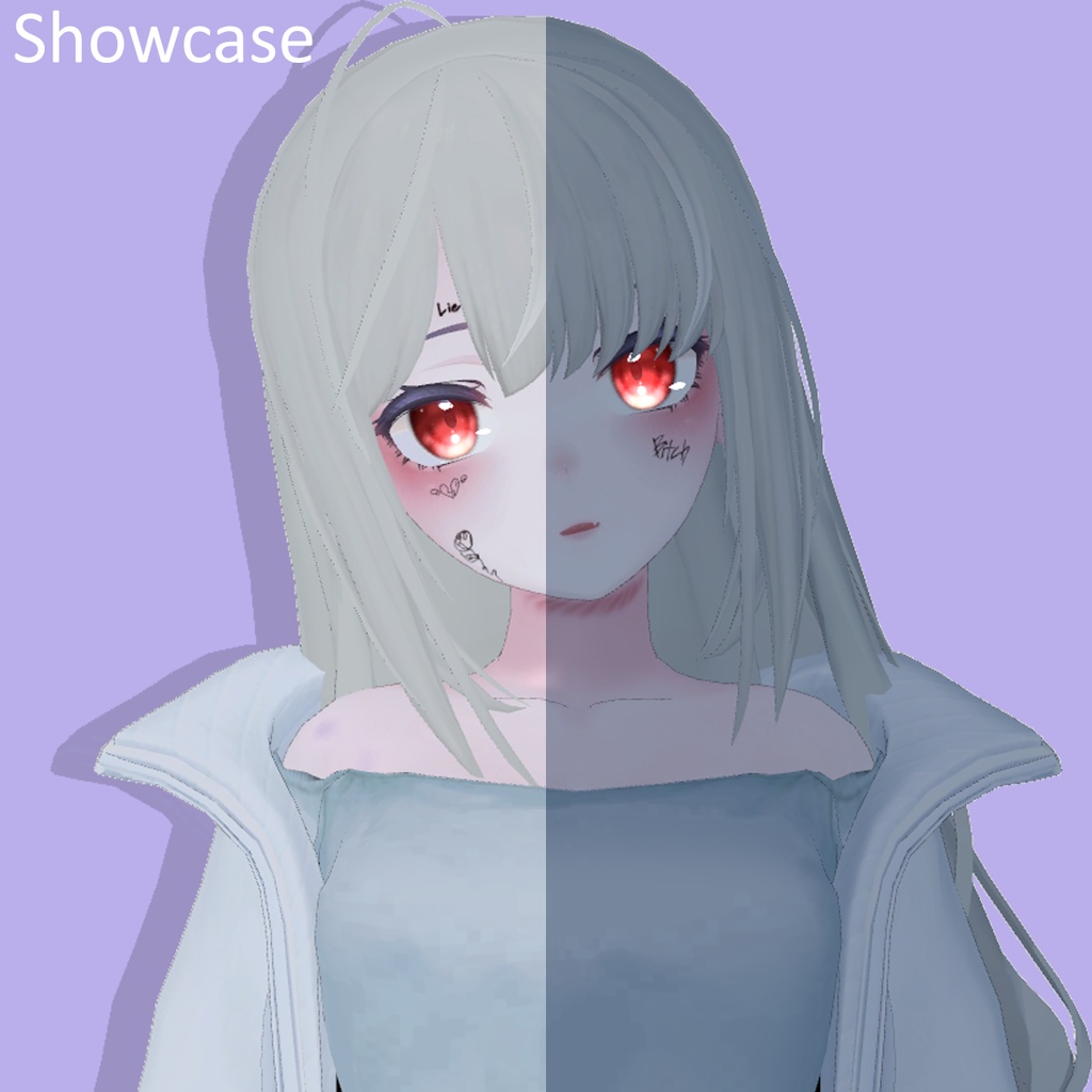 「桔梗」Dazzling Eyes Texture and Make-up (Body and Face) For Kikyo