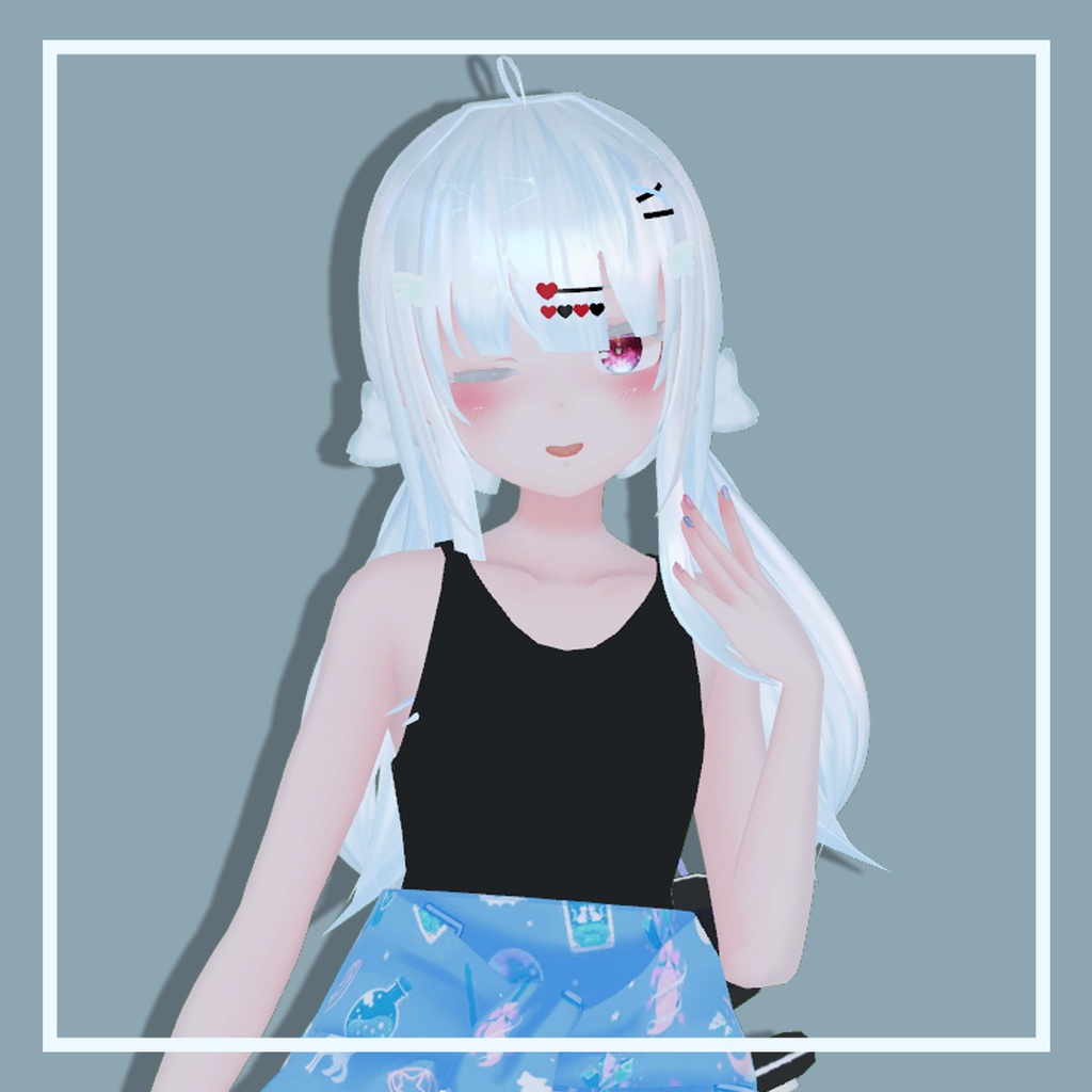 (PB) Low-Twintail Hair with Accessories