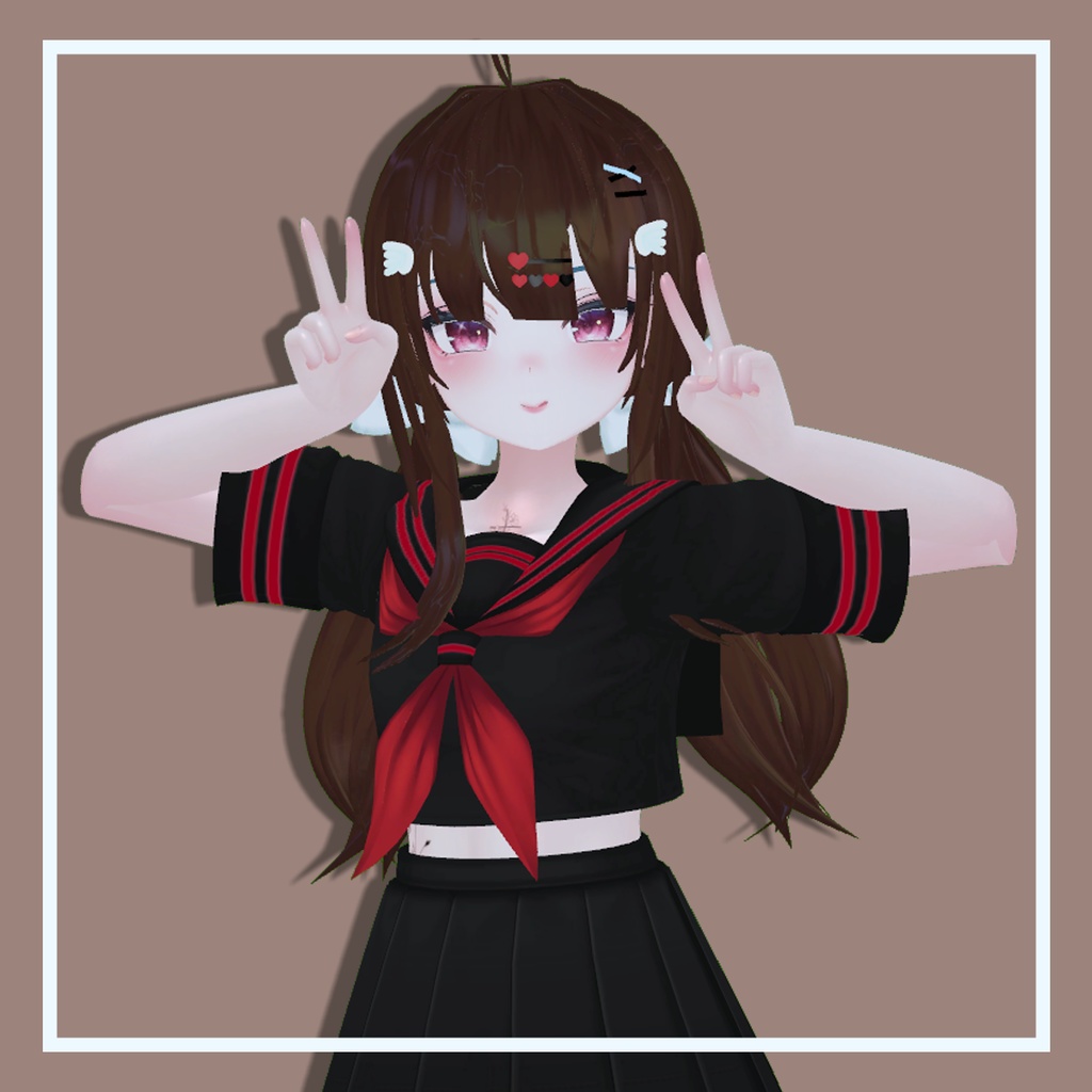 (PB) Low-Twintail Hair with Accessories