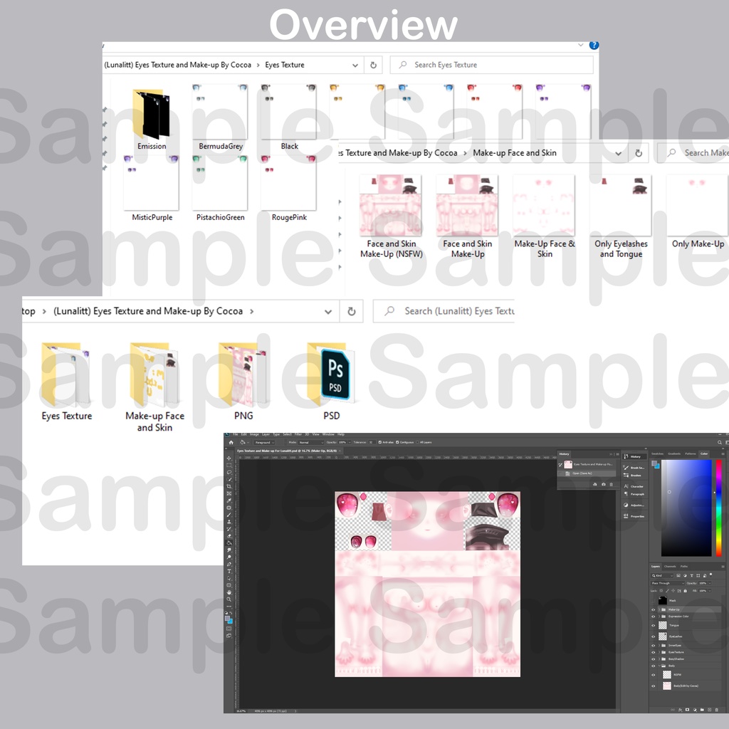 「ルーナリット(Lunalitt)用」【KiraKira✧ Eyes Texture and Skin,Face Make-up】