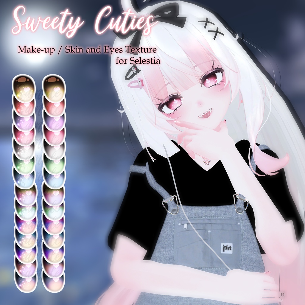 【セレスティア(SELESTIA)用】Sweety Cutie Skin, Make-up and Eyes Texture