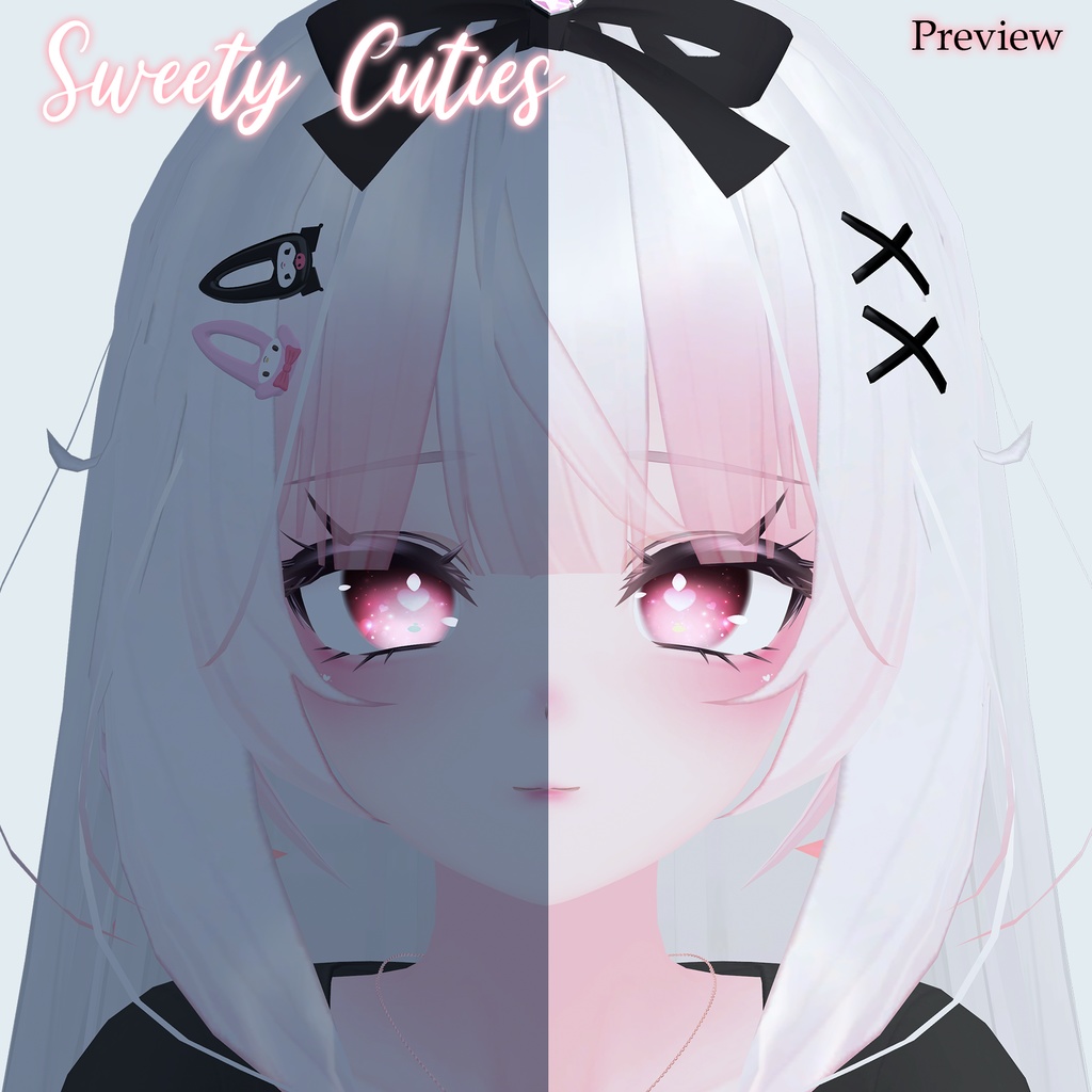 【セレスティア(SELESTIA)用】Sweety Cutie Skin, Make-up and Eyes Texture