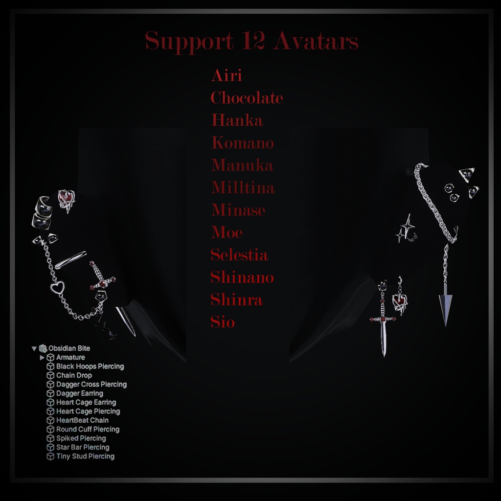 「12アバター対応」 Obsidian Bite 𝐅𝐫𝐞𝐞 𝘧𝘰𝘳 𝘕𝘦𝘤𝘬𝘭𝘢𝘤𝘦 !!