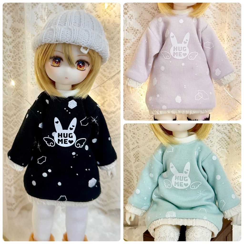 【1/6 TinyFox】ウサロゴとダイヤモンドダストのトレーナーワンピ