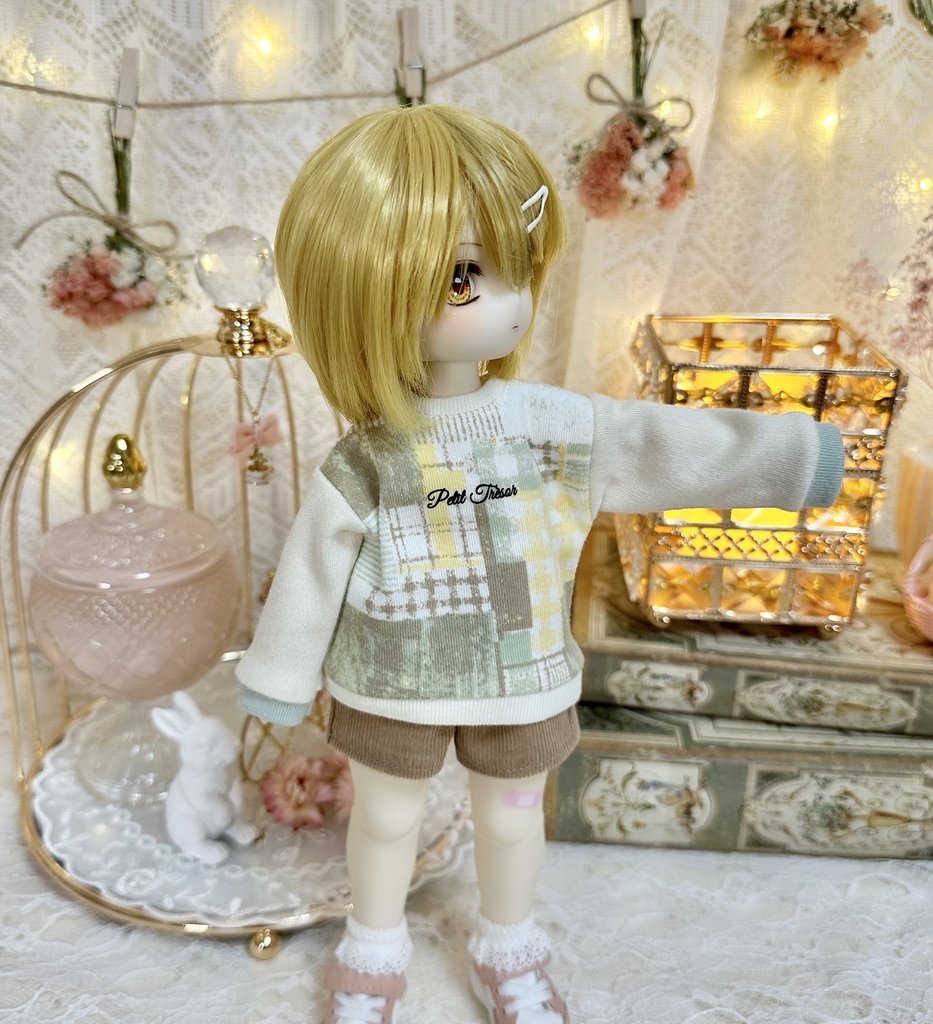 【1/6 TinyFox】パッチワーク風トレーナー