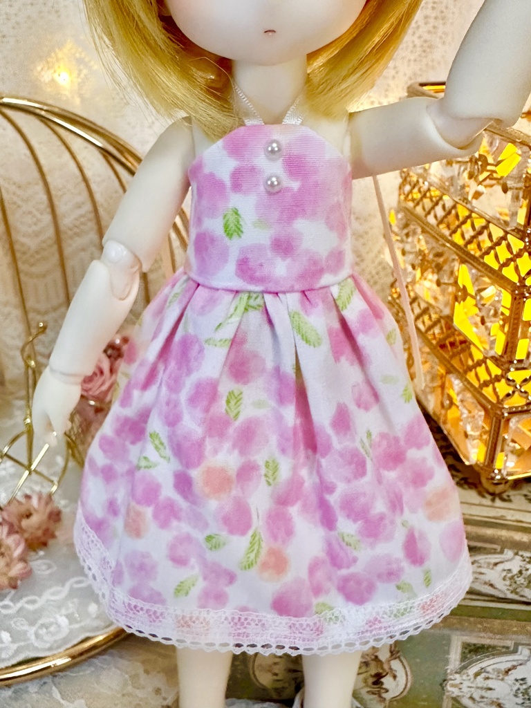 水彩風花柄サマーワンピ