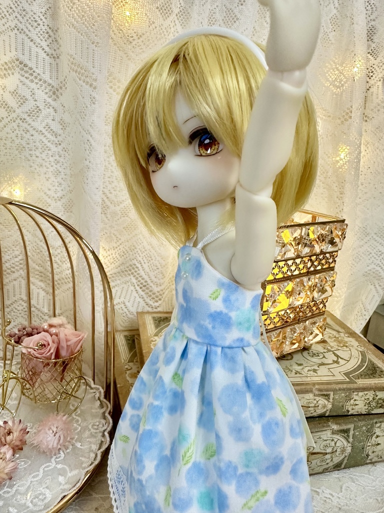 水彩風花柄サマーワンピ