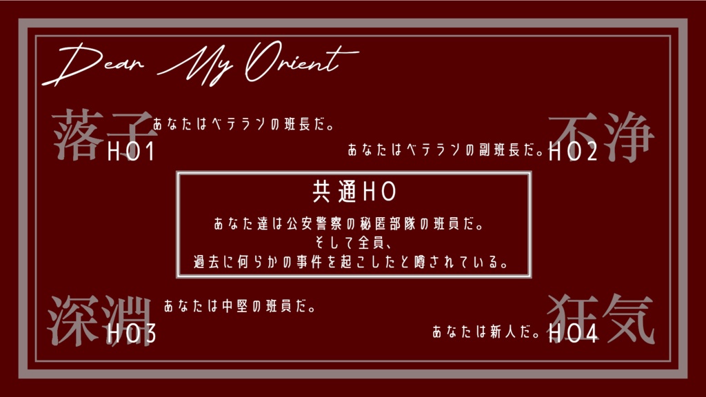 【CoC】Dear My Orient【SPLL:E193188】