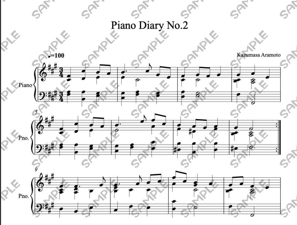 【楽譜】Piano Diary No.2