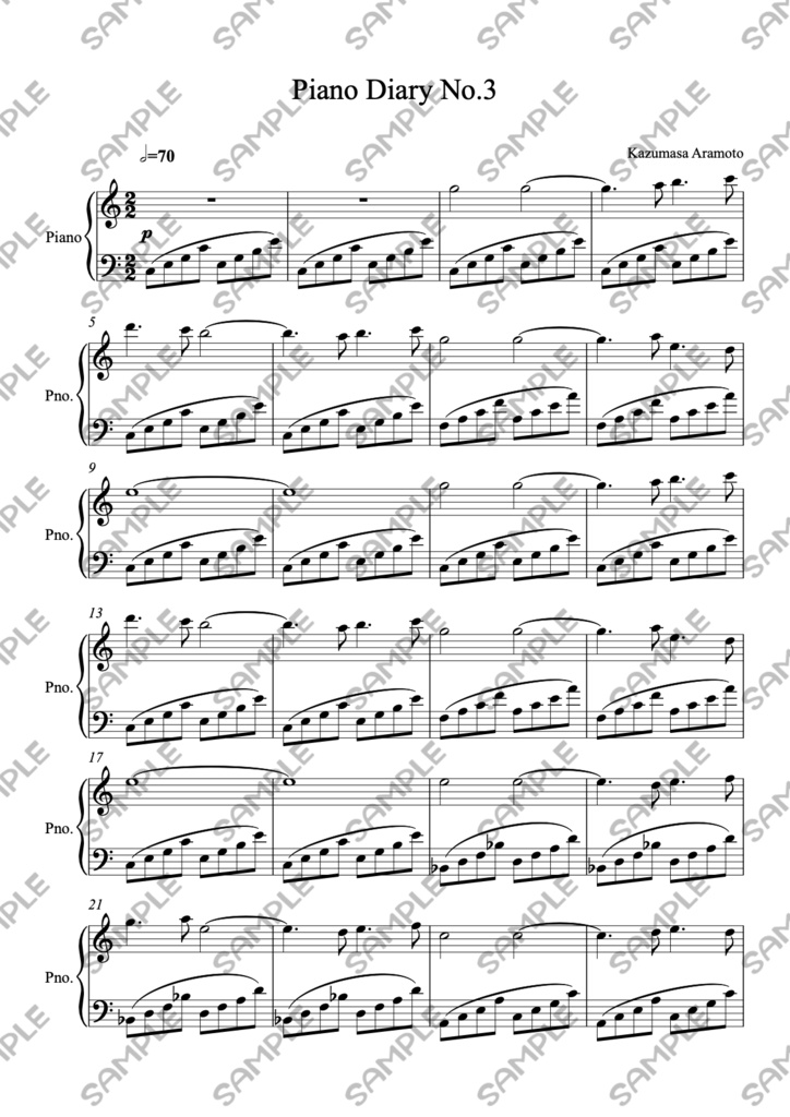 楽譜】Piano Diary No.3 - arachang - BOOTH