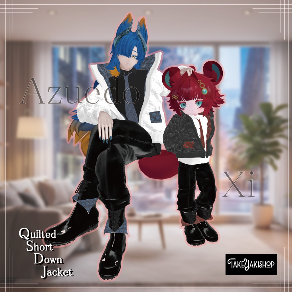 ★無料配布中★Quilted Short Down Jacket【VRC衣装】