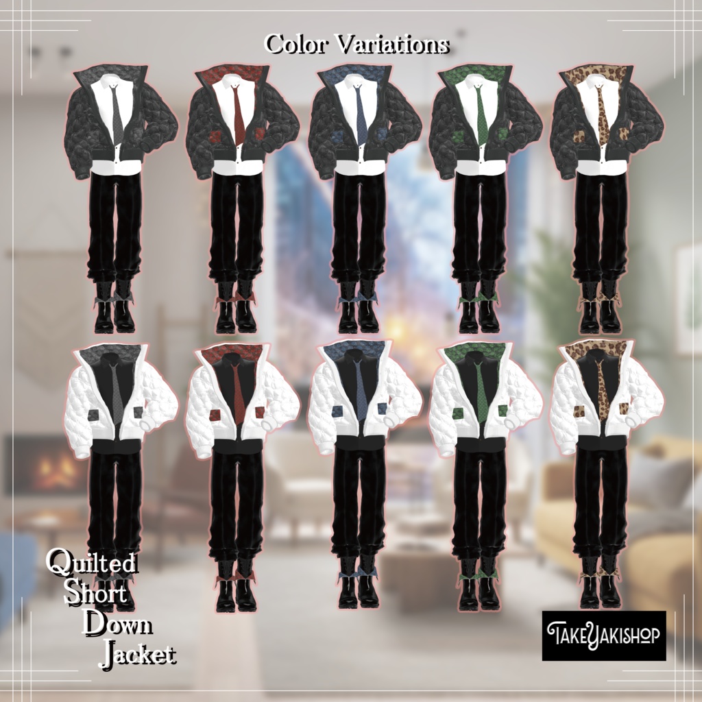 ★無料配布中★Quilted Short Down Jacket【VRC衣装】