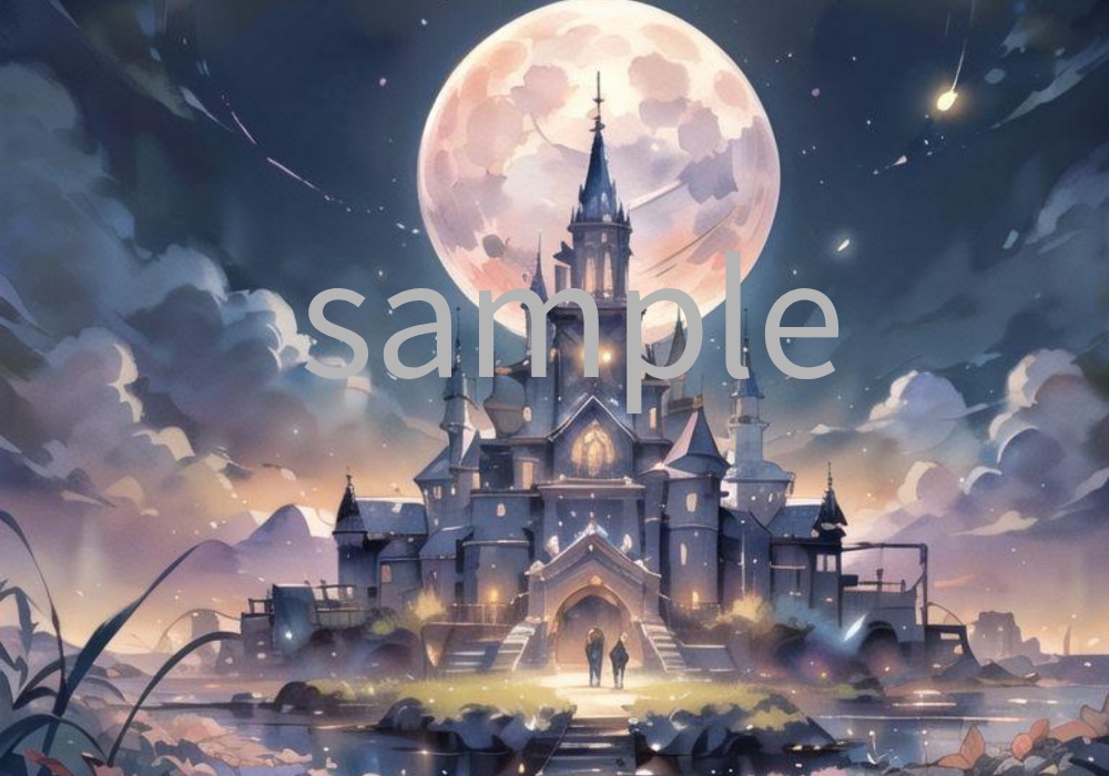 幻想の川辺と旅猫の風景 – ファンタジー背景素材セット