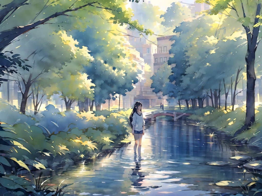 背景イラスト5枚セット 光の記憶 -夏のワンシーン-
