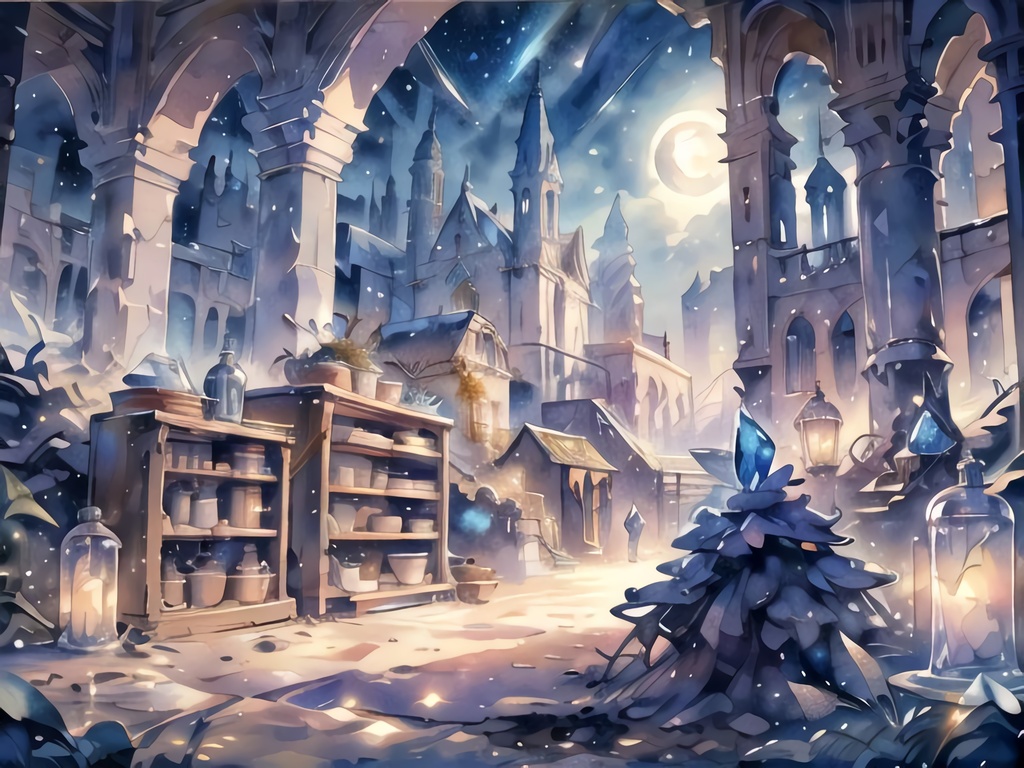 幻想図書館と錬金術研究室の背景素材セット(全10枚)