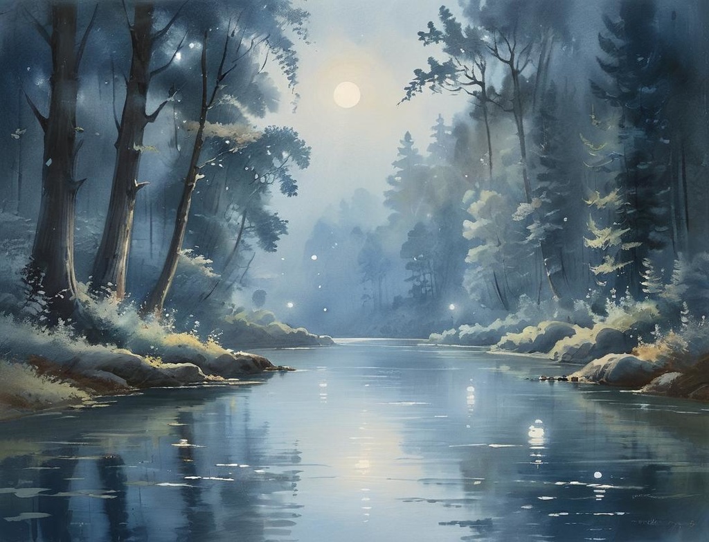 【幻想風景素材】Moonlit Forest|夜と森の背景6枚セット(4000×3000px)