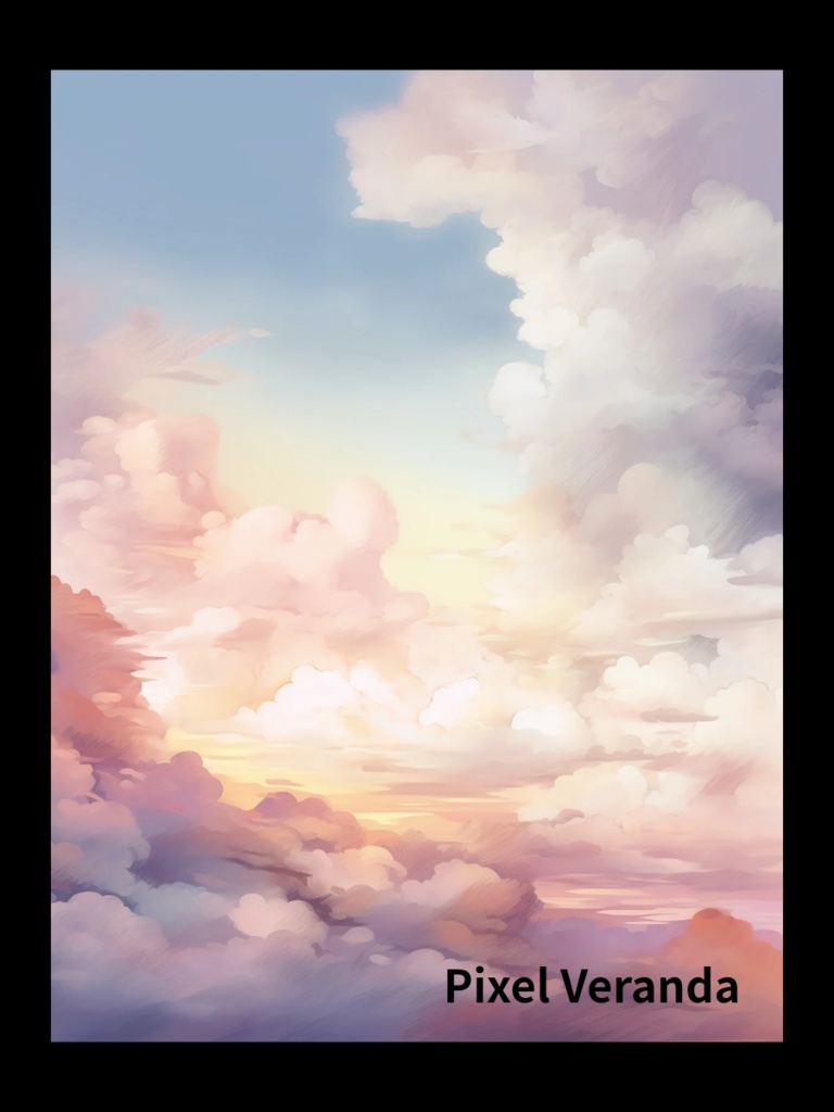 Pink Dream Sky – 幻想的な雲の背景素材セット | 水彩風・配信・動画・創作用ファンタジー空 4枚パック