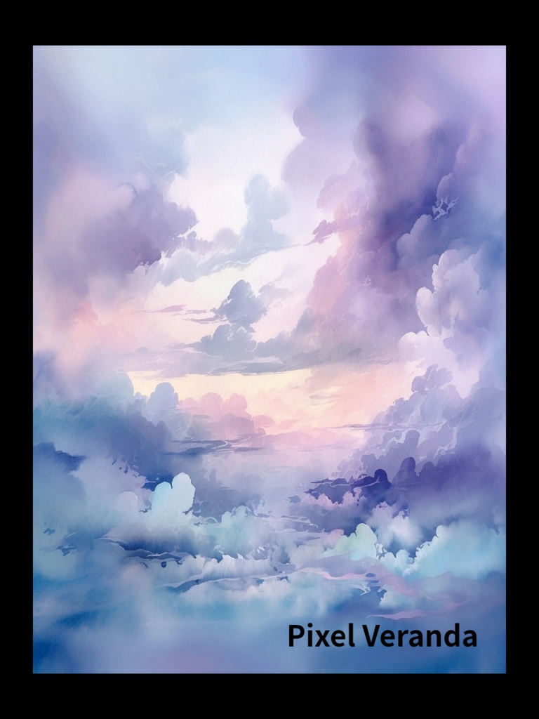 Pink Dream Sky – 幻想的な雲の背景素材セット | 水彩風・配信・動画・創作用ファンタジー空 4枚パック