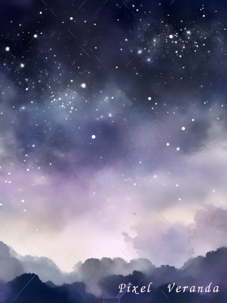 Night Sky Series – 水彩で描いた幻想の星空背景 4枚セット