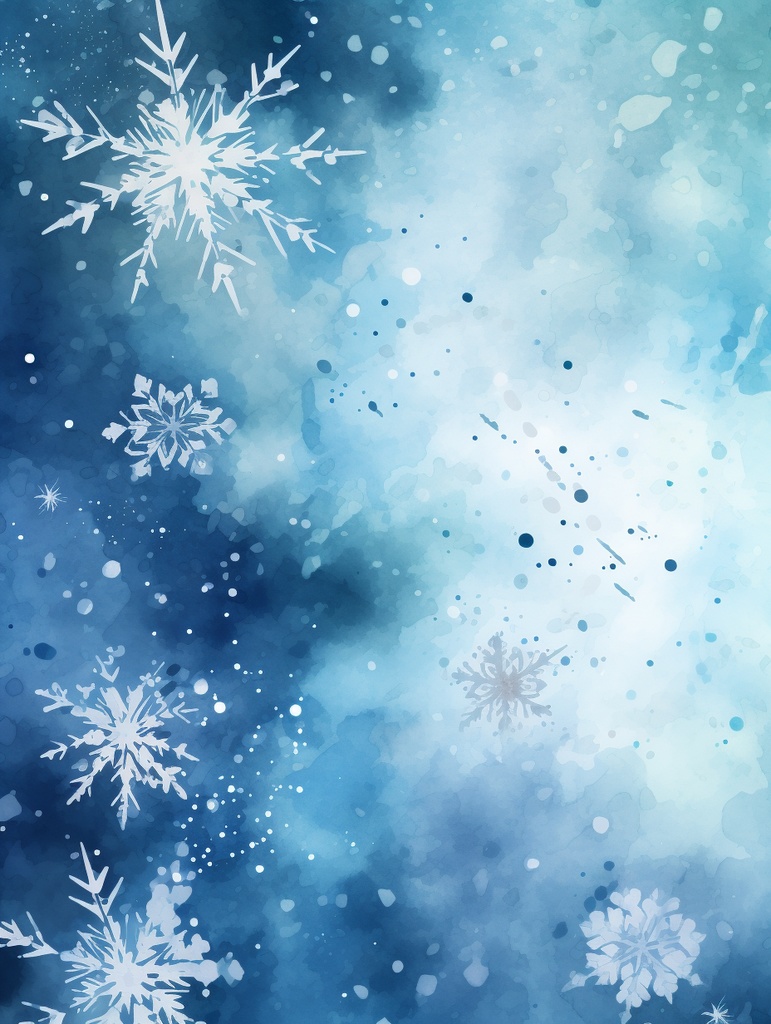 Winter Dreamscape – 幻想の雪夜背景素材セット(6枚) 幻想的な雪の結晶と冬空の背景コレクション