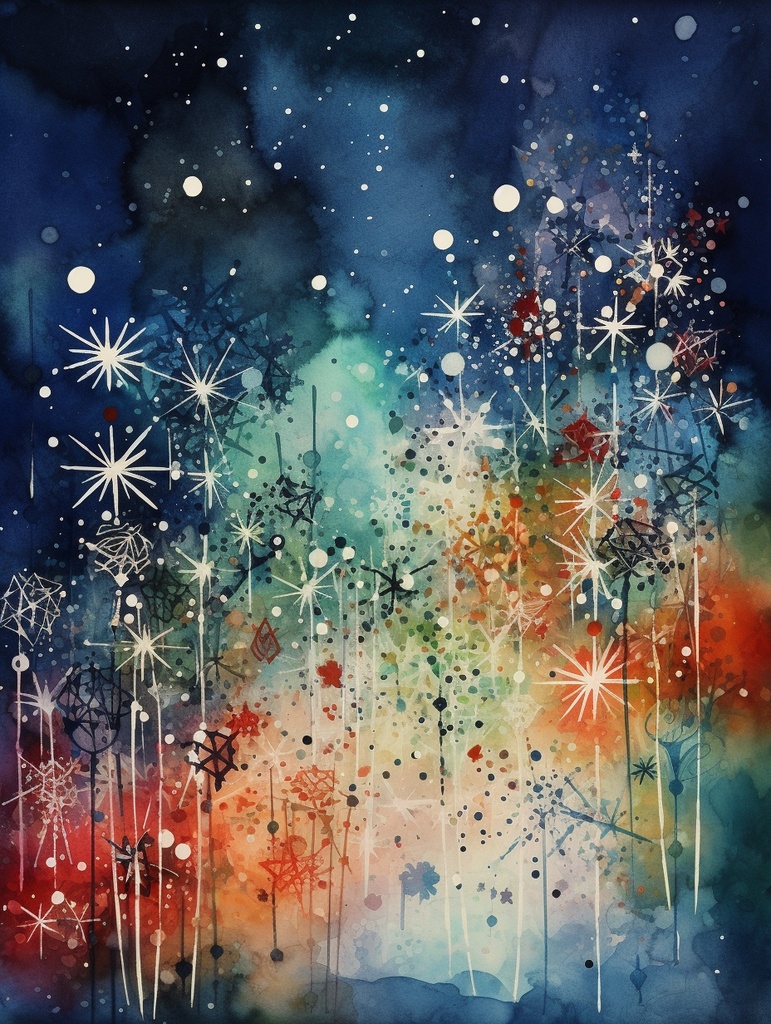 Winter Dreamscape – 幻想の雪夜背景素材セット（6枚） 幻想的な雪の結晶と冬空の背景コレクション