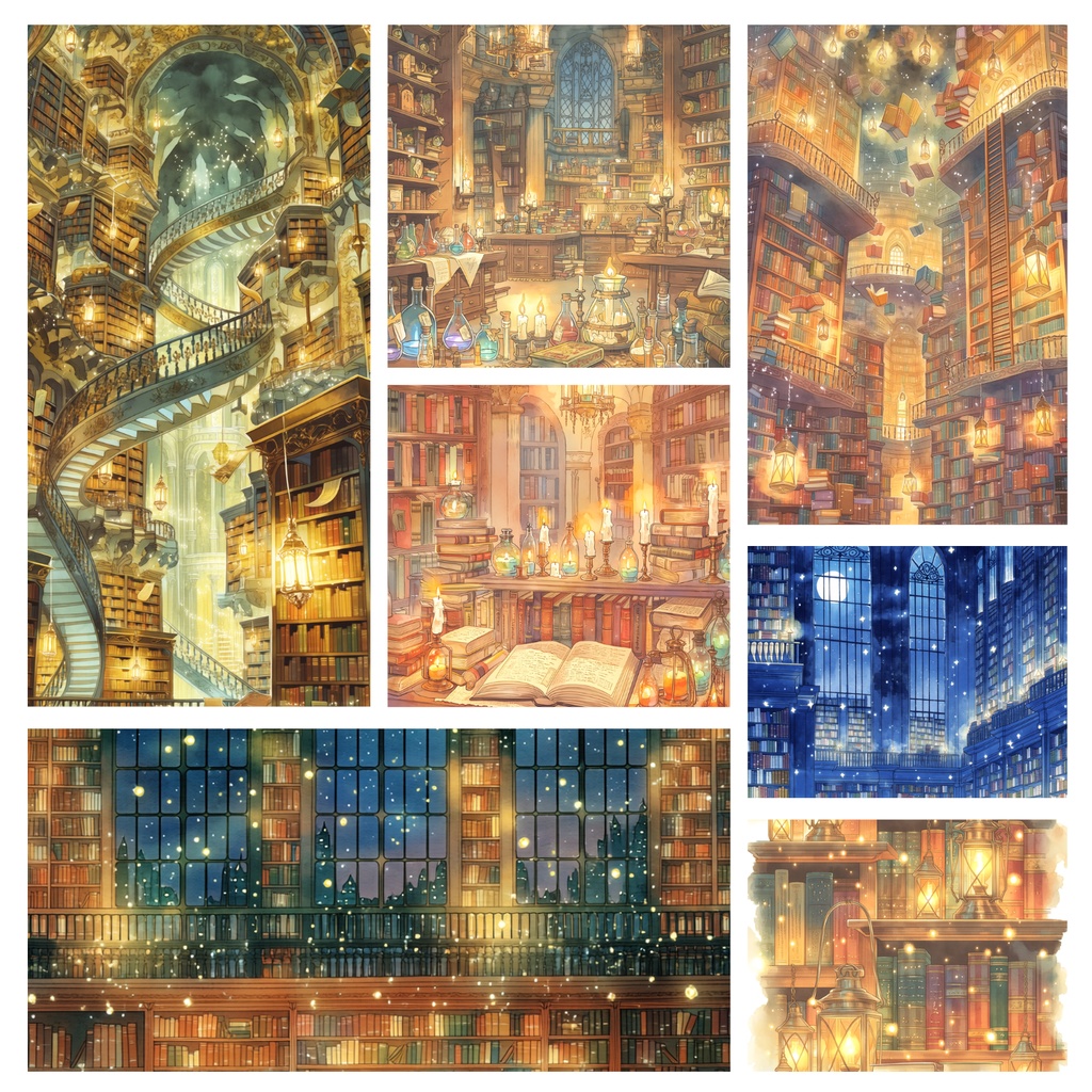 幻想魔法図書館&研究室 背景素材23枚セット TRPG・配信・動画素材