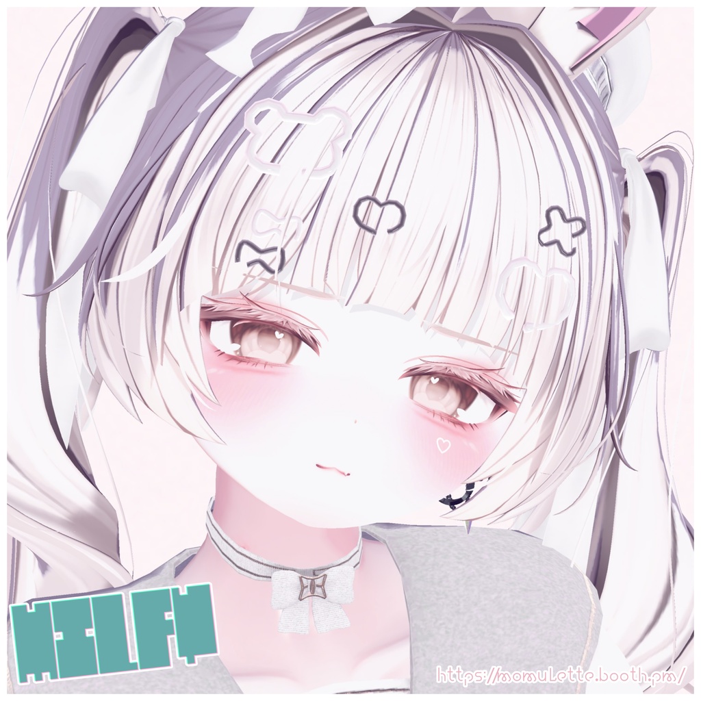 【Free】ローポリヘアピン🐻ミルフィモチーフ🩹支援版おまけ付き♡