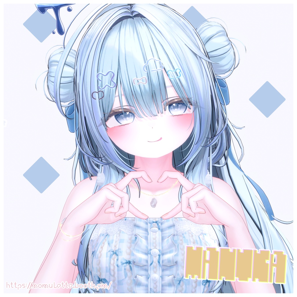 【Free】ローポリヘアピン🐻ミルフィモチーフ🩹支援版おまけ付き♡