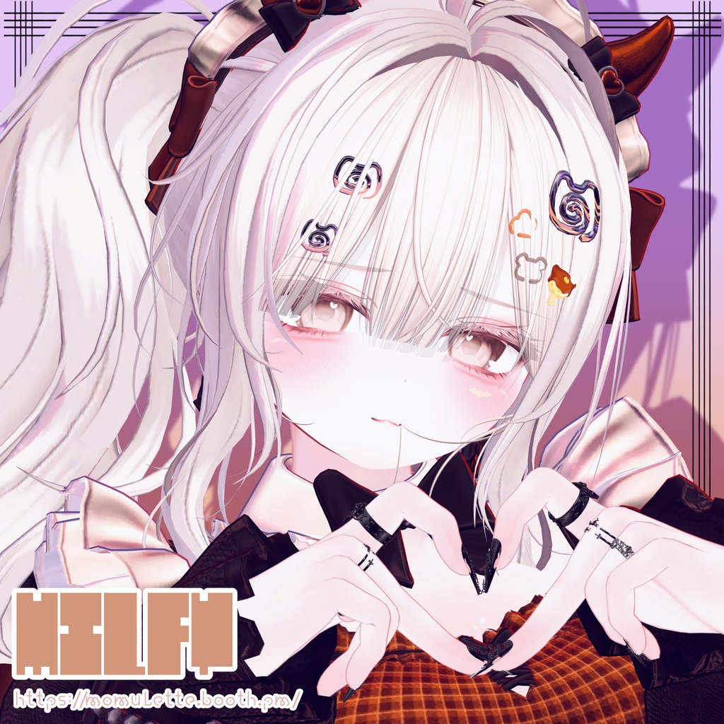 【無料/Free】ローポリヘアピン🐻ミルフィモチーフ🩹支援版おまけ付き♡