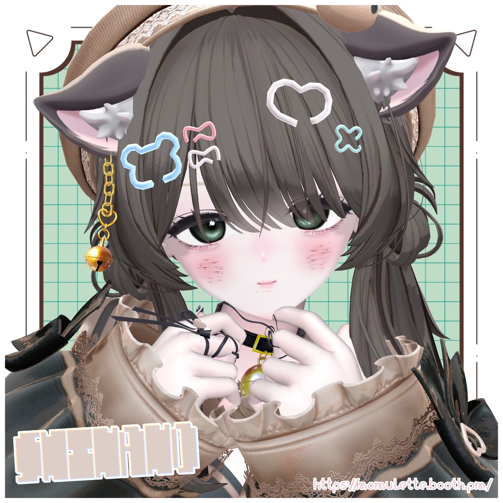 【Free】ローポリヘアピン🐻ミルフィモチーフ🩹支援版おまけ付き♡