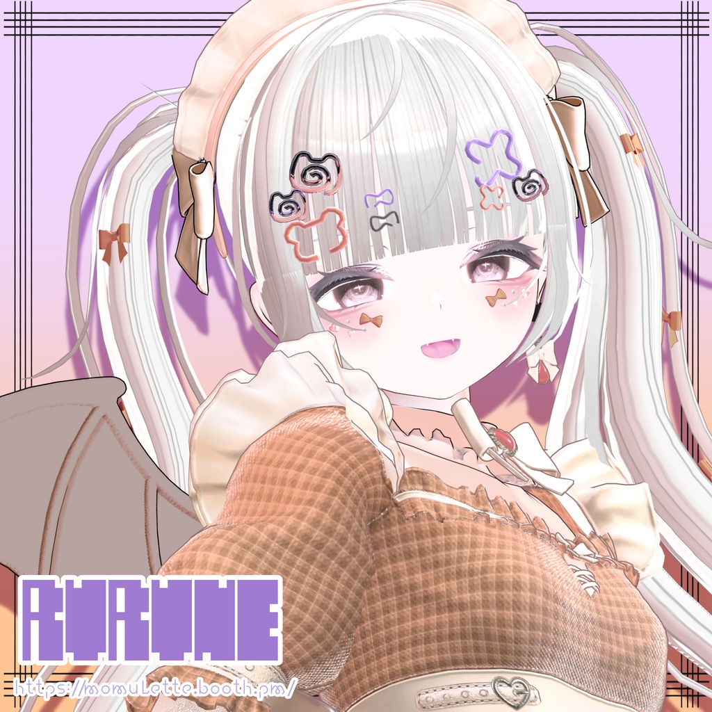 【無料/Free】ローポリヘアピン🐻ミルフィモチーフ🩹支援版おまけ付き♡