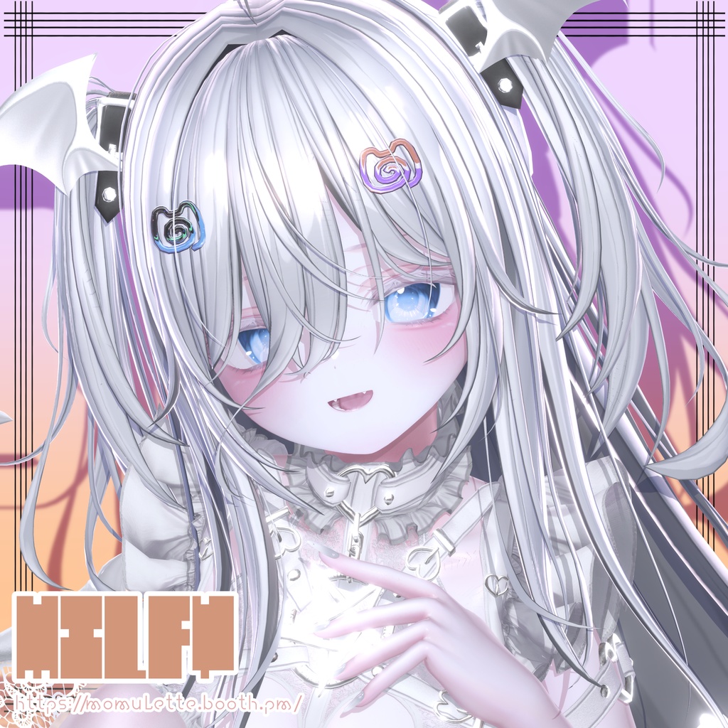 【無料/Free】ローポリヘアピン🐻ミルフィモチーフ🩹支援版おまけ付き♡