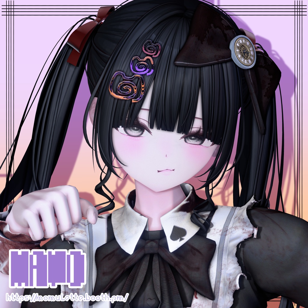 【無料/Free】ローポリヘアピン🐻ミルフィモチーフ🩹支援版おまけ付き♡