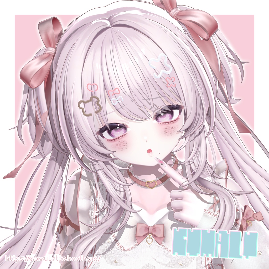 【Free】ローポリヘアピン🐻ミルフィモチーフ🩹支援版おまけ付き♡