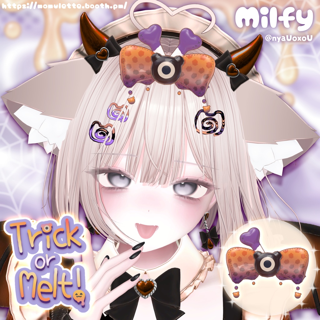 ✨50%OFF SALE✨【Trick or Melt!🎀💧】ハロウィンモチーフ🎃🦴ヘアアクセサリー