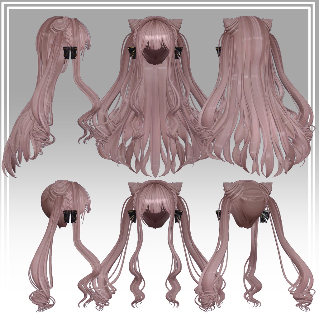 【VRC想定】3Way+2 おりぼんキャットヘア