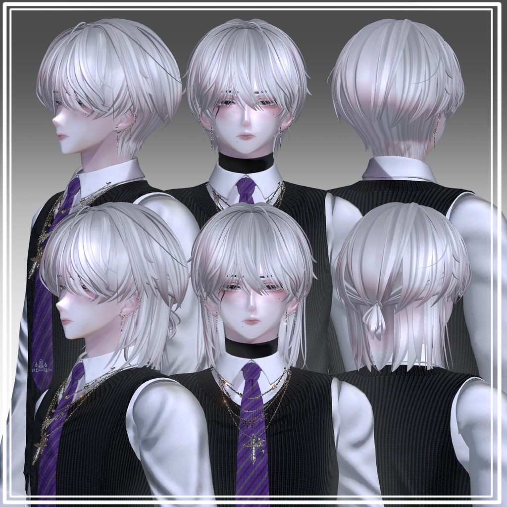 【VRC想定】3way+1 MY LOVE Short & Half Up Hair