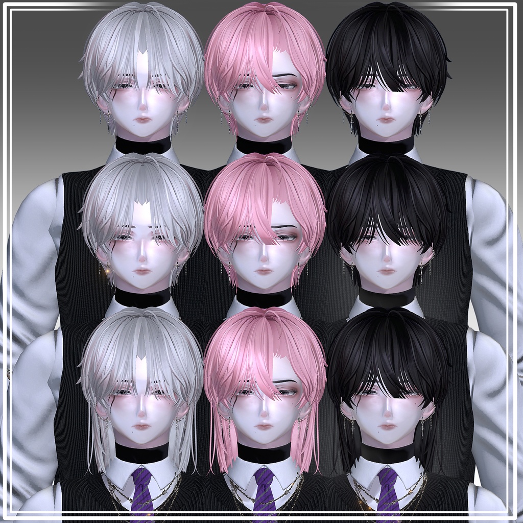 【VRC想定】3way+1 MY LOVE Short & Half Up Hair