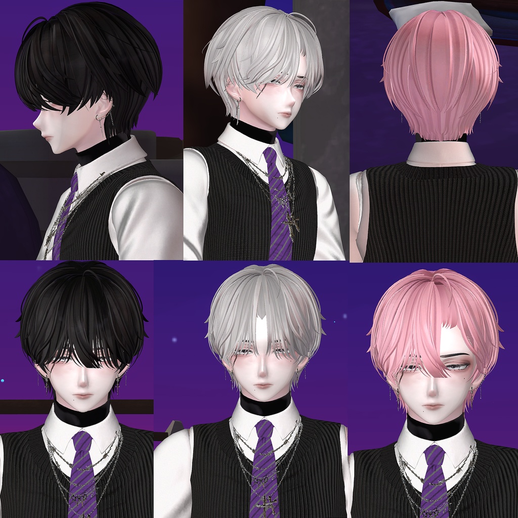 【VRC想定】3way+1 MY LOVE Short & Half Up Hair