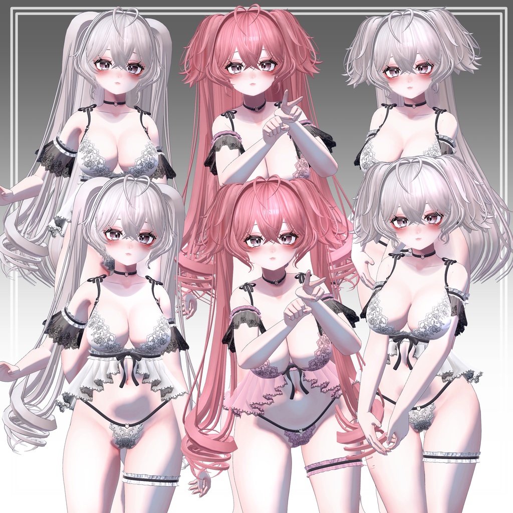 【VRC想定】3way×3小悪魔ツーサイドツインテール