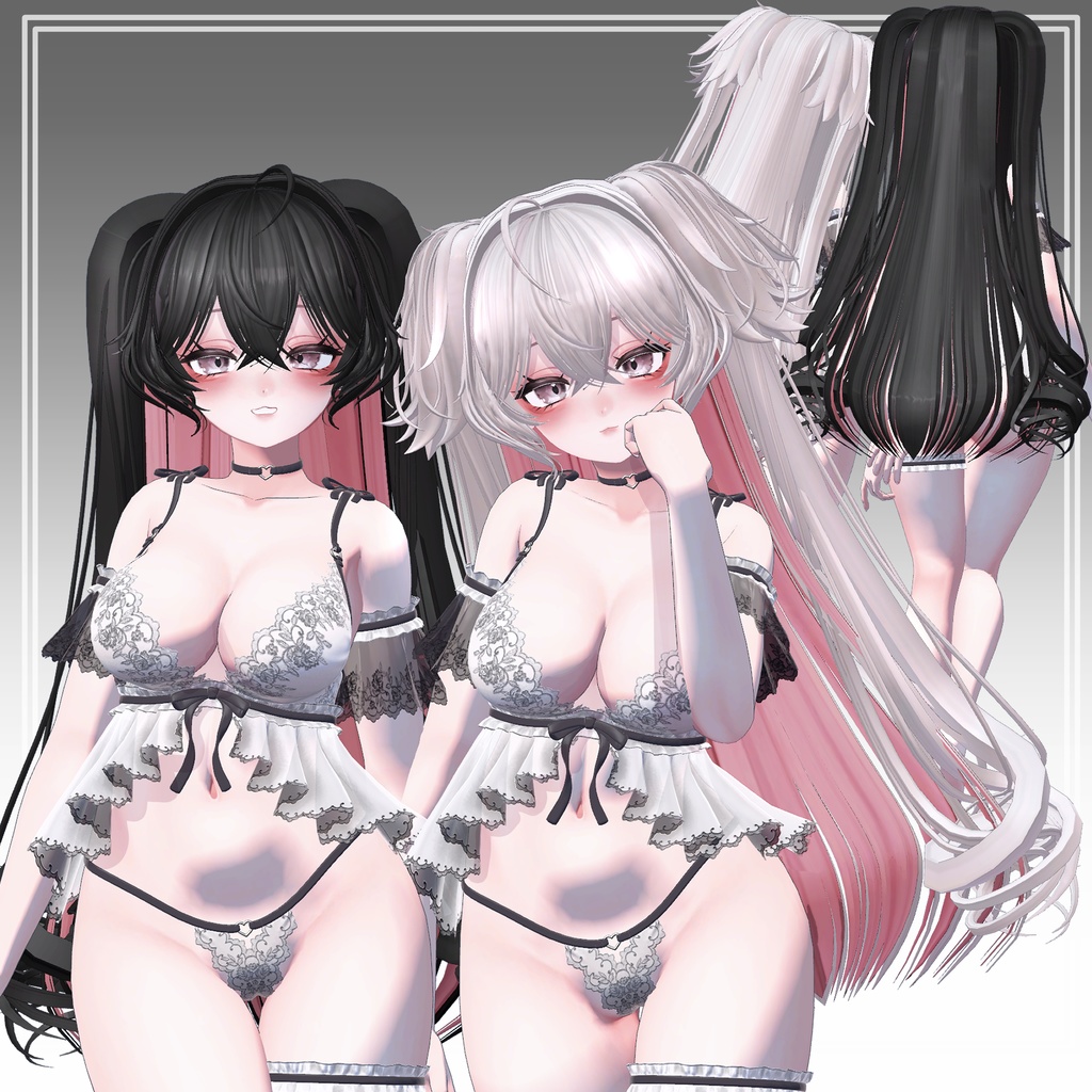 【VRC想定】3way×3小悪魔ツーサイドツインテール