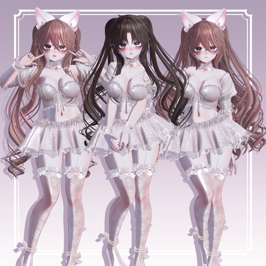 【VRC想定】3way+2 あんでも♡エンジェルツーサイドツインテールヘア