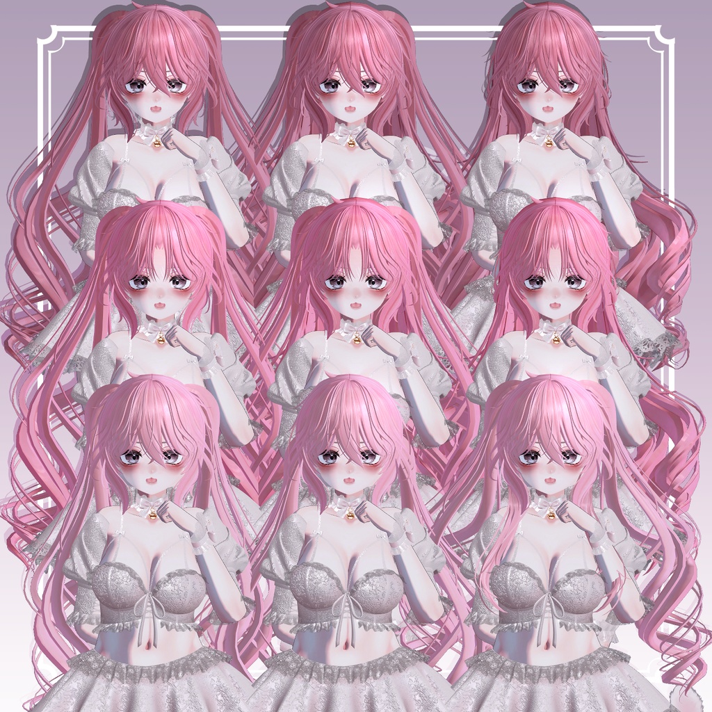 【VRC想定】3way+2 あんでも♡エンジェルツーサイドツインテールヘア