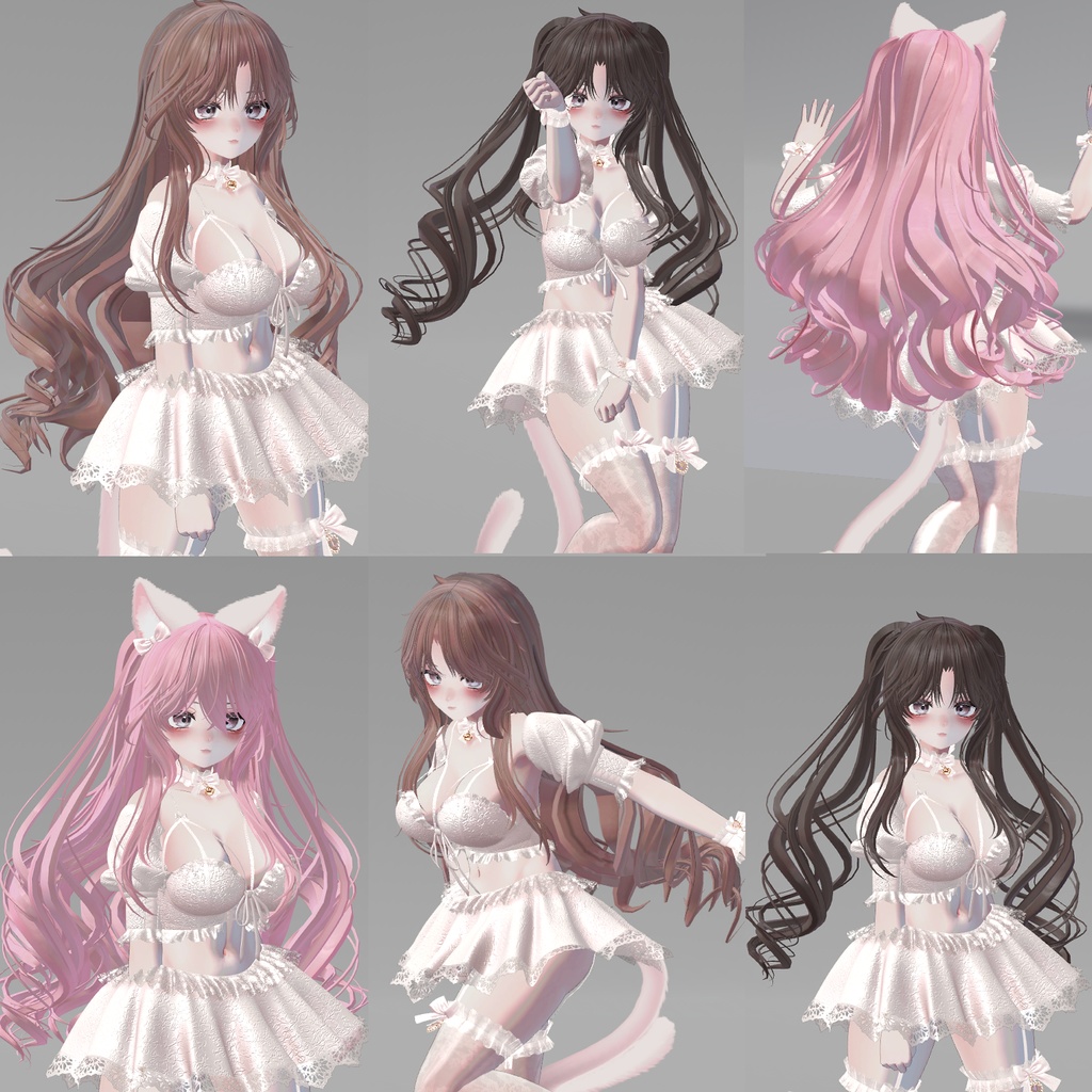 【VRC想定】3way+2 あんでも♡エンジェルツーサイドツインテールヘア