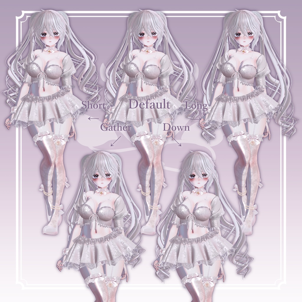 【VRC想定】3way+2 あんでも♡エンジェルツーサイドツインテールヘア