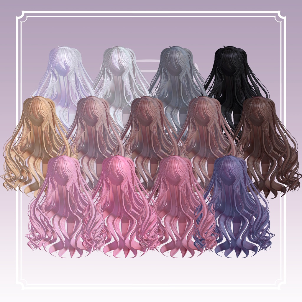 【VRC想定】3way+2 あんでも♡エンジェルツーサイドツインテールヘア