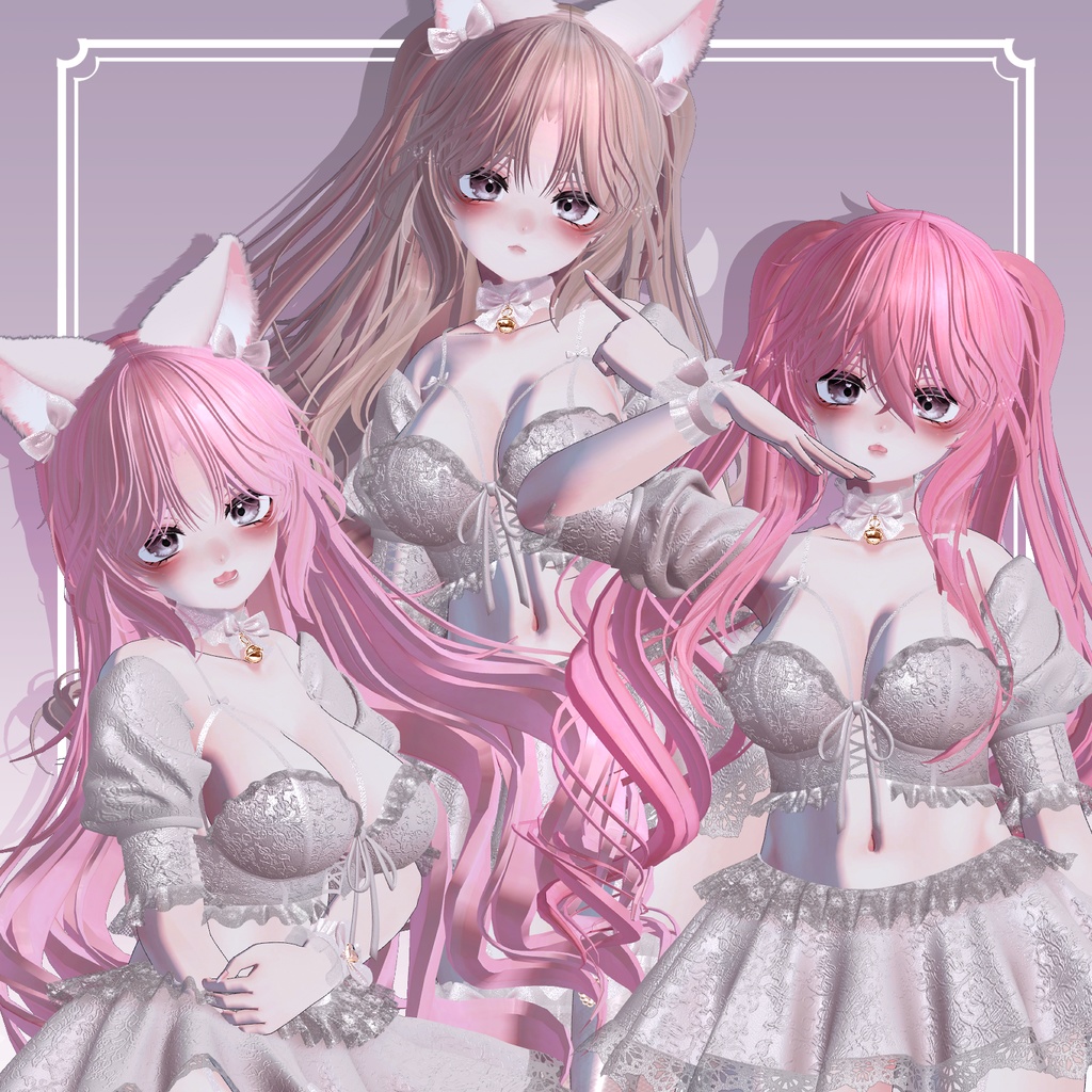 【VRC想定】3way+2 あんでも♡エンジェルツーサイドツインテールヘア