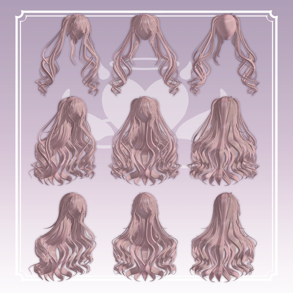 【VRC想定】3way+2 あんでも♡エンジェルツーサイドツインテールヘア